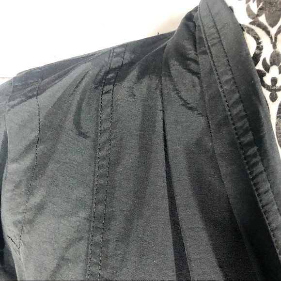 Eileen Fisher Black One Button Long Coat Organic Cotton Nylon - Picture 3 of 11